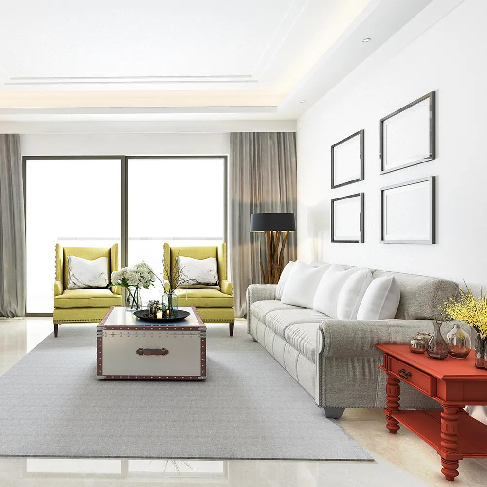 Elegant living room in 3 BHK flats in T. Nagar